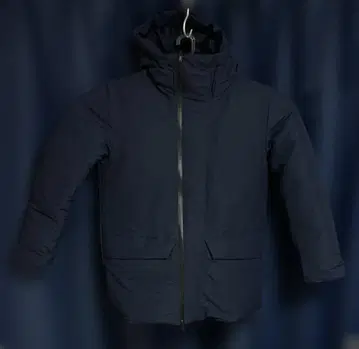 무인양품 ( 남성용 L 네이비 ) 방한력을 높인 발수 후드 다운 코트