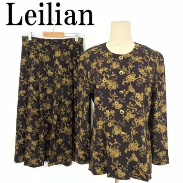 LA7493 레리안 꽃무늬 울 스커트 셋업 브라운 9