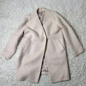 [레어] ROPE 노카라 코트 모헤어 혼방 크림 36