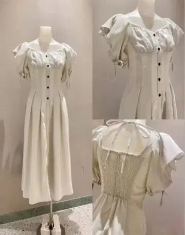 [택 포함 새상품] 슬리브 디자인 스퀘어넥 원피스 snidel 스나이델