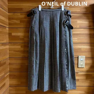 오닐 오브 더블린 글렌체크 플리츠 랩스커트