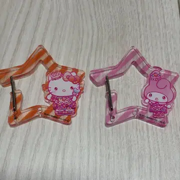 아크릴 카라비너 헬로키티 & 마이멜로디 2세트