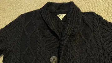 RHC 블랙 케이블 니트 가디건