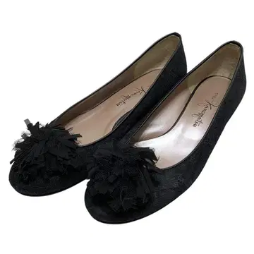 긴자 카네마츠 (24.5) 펌프스 플랫 장식 레이스 라운드토