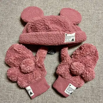 [ 익명 배송 ] 디즈니 팬캡 보아 장갑 세트 미키 핑크