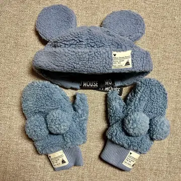 [ 익명 배송 ] 디즈니 팬캡 보아 장갑 세트 미키 블루