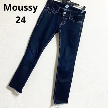 마우지 청바지 24 컷오프 다크 블루 얕은 밑위 데님 슬림