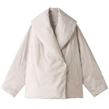 ebure 에부르 형태 다운 실크 숄카라 미들 코트 아이보리