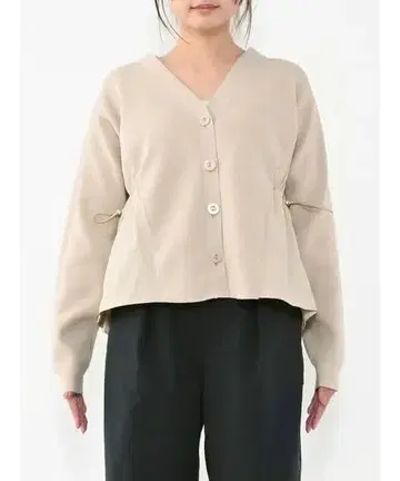 COHINA 도킹 드로스트 니트 가디건 베이지 미사용품