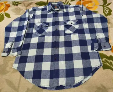 90's Dickies 헤비 웨이트 플란넬 셔츠 M 네이비/그레이 체크