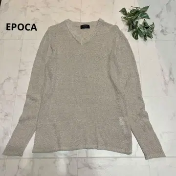 새상품급 EPOCA 린넨코튼 시스루 니트 빅 사이즈 46 베이지