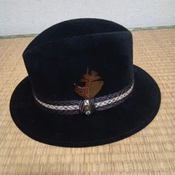 DAKS 블랙 울 햇 L 58cm