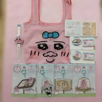 핑크 캐릭터 손목시계, 아크릴 키링, 캔 배지, 메모지, 에코백