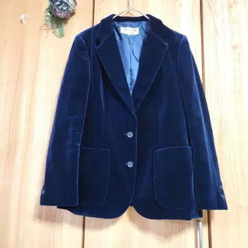 고급 [반베르] 벨벳 광택 고급 테일러드 자켓 네이비