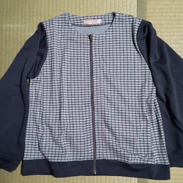 CROCODILE 체크 무늬 집업 가디건 M 사이즈