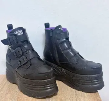 요스케 30주년 통굽 부츠 스니커즈 벨트 블랙 27cm