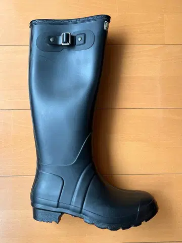 블랙 고무 레인부츠 버클 포함 이탈리아제 24.5 블랙 브라운