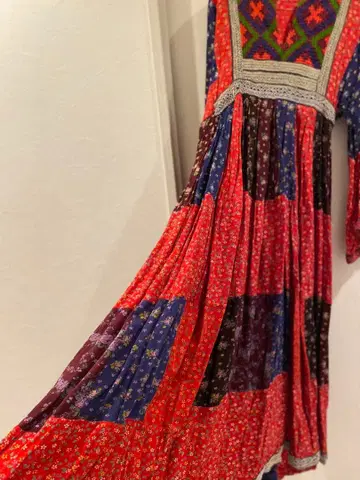 레어 빈티지 패치워크 아프간 원피스