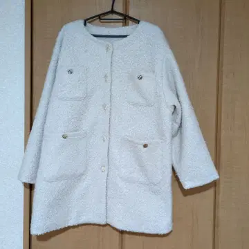 Ranan 아이보리 보아 자켓 오버 사이즈 LL (3L도 착용 가능)