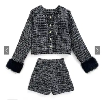 GRL 2Way 퍼 자켓 x 숏팬츠 트위드 셋업