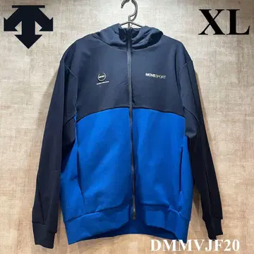 데상트 후드티 S.F.TECH 슬리브 로고 풀 지퍼 후디 XL