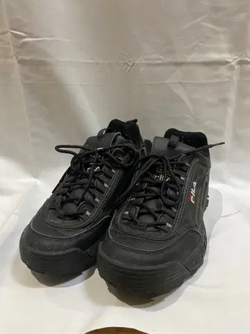 FILA Disruptor II 블랙 더드 스니커즈 26.5