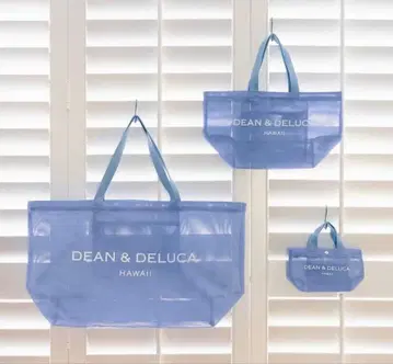 택 포함 새상품 DEAN&DELUCA HAWAII 메쉬 토트백 블루