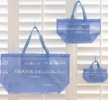 택 포함 새상품 DEAN&DELUCA HAWAII 메쉬 토트백 블루