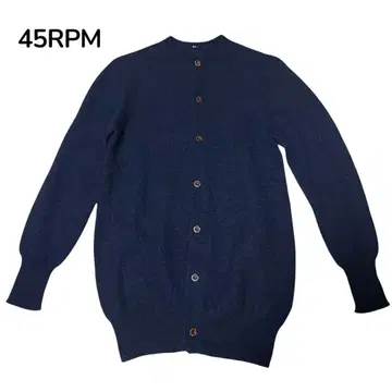 새상품급 45RPM 울 알파카 니트 가디건 크루넥 다크 네이비 3