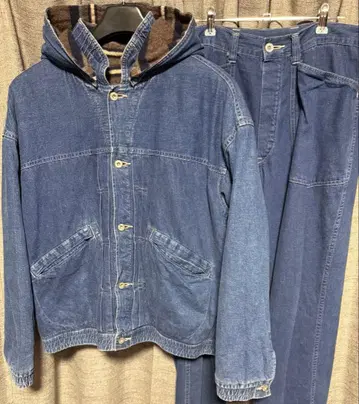 텐더 로인 데님 담요 자켓 트라우저 팬츠 S 사이즈 세트