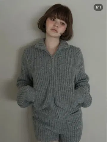 ANDMARY 앤드마리 Mary 로고 니트 세트업 그레이