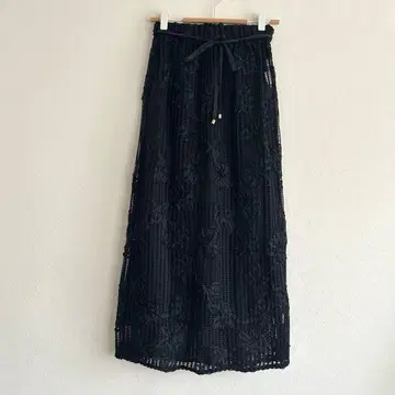 코히나 COHINA 레이어드 롱 스커트 블랙