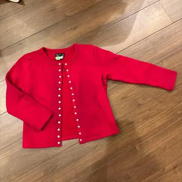 agnes b. 에네스베 레드 긴팔 가디건 T2