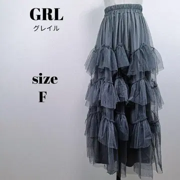 [ a2024 ] GRL 그레일 새상품급 튤 프릴 티어드 스커트 F