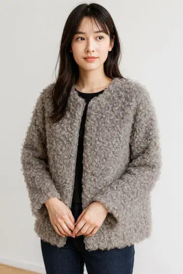 노카라 자켓 그레이 택 포함 새상품