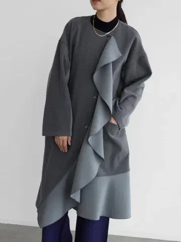 새상품 RADIATE 프릴 디자인 코트 그레이 RADIATE 야마다야