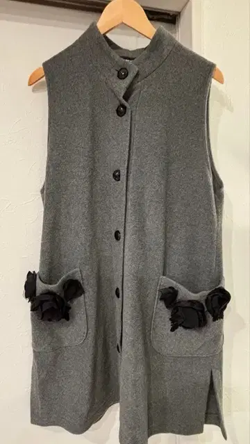 포테치노 사에라 그레이 플리스 롱 베스트 롱베스트 M