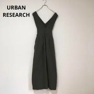 어반 리서치 원피스 살로펫 카키 백리본 허리밴딩