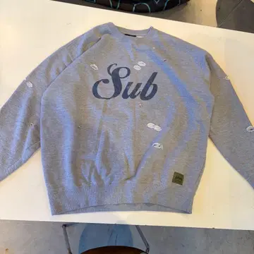 Subciety 데미지 가공 맨투맨 그레이