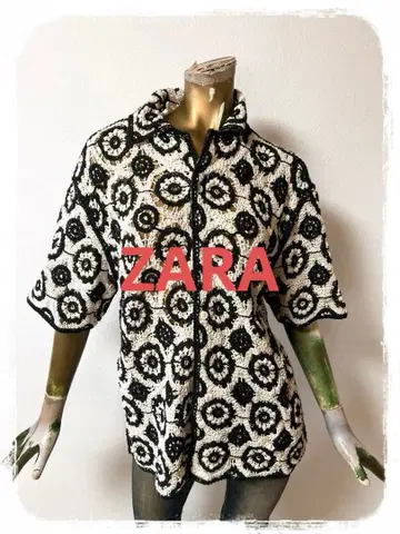 T20062 ZARA 텍스처 크로셰 셔츠 L