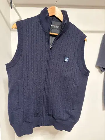 SUNART 따뜻한 히터 니트 베스트 SHV-NT01 네이비