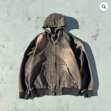 9090 데님 후드티 브라운