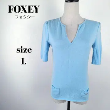 [ a1496 ] FOXEY 폭시 새상품급 캐시미어 반팔 니트 40