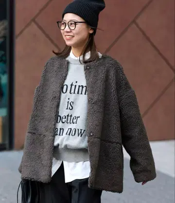 저널 스탠다드 리룸 워셔블 보아 머플러 부착 블루종