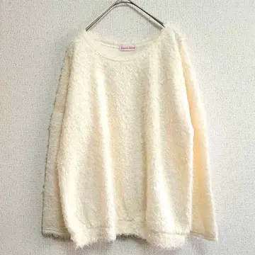 솔리델 샤기 니트 폴리에스테르 100% 아이보리 M 상의 긴팔