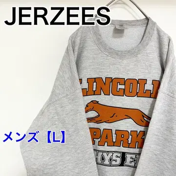 YBL55 [US 수입] 저지 맨투맨 [남성용 L] 긴팔 화이트 그레이