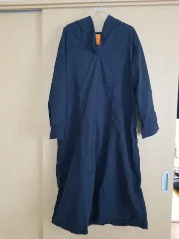 니코앤드 후드 부착 롱 아우터 롱 원피스 네이비 오버 사이즈