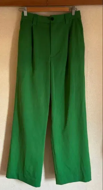 MAISON SPECIAL 그린 와이드 팬츠