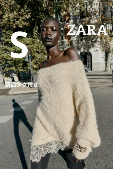 ZARA 레이스 콤비 니트 스웨터 S 사이즈