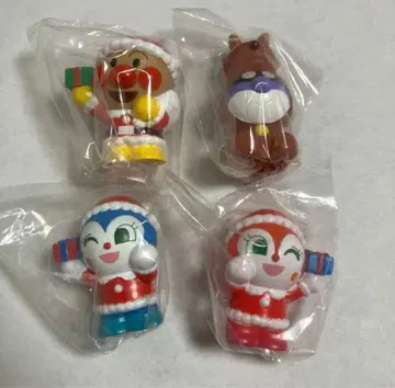 [ 새상품 ] 모여라 호빵맨 크리스마스 4체 4 손가락 인형 피규어